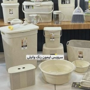 سرویس جهیزیه 49پارچه لیمون رنگ وانیلی