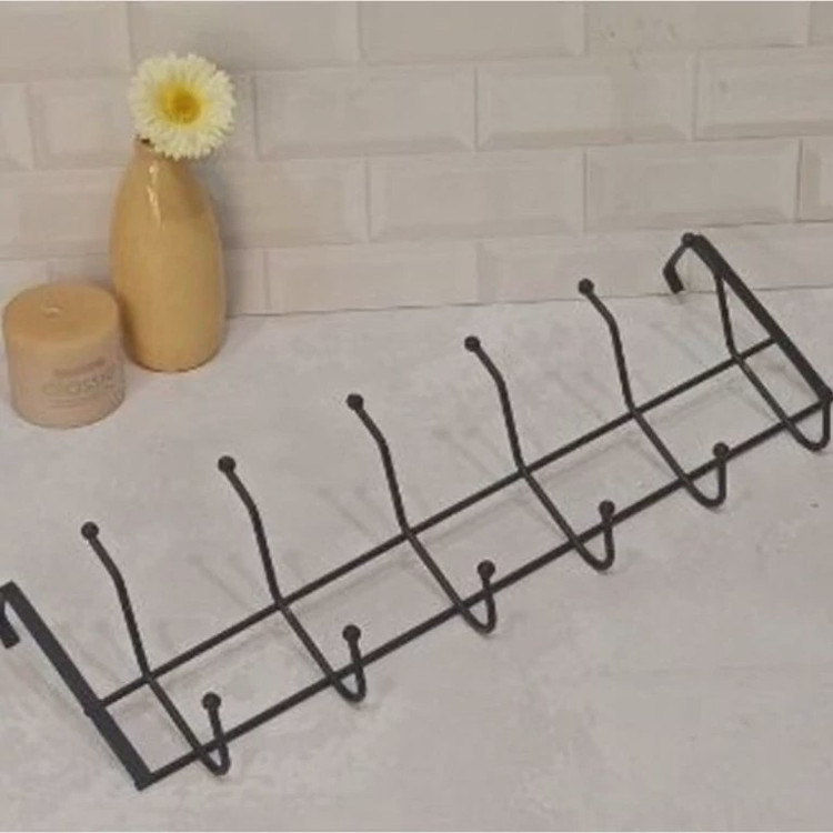 چوب لباس پشت درب مشکی سرساچمه 6شاخه پس کرایه