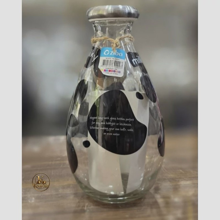 بطری شیر شیشه ای زیباسازان طرح گاو