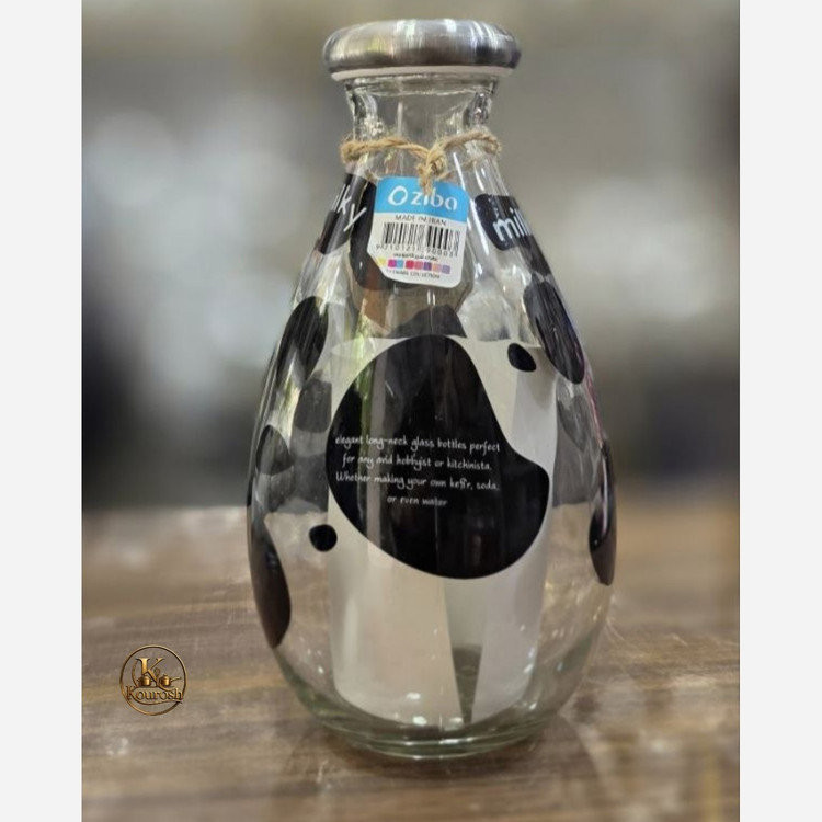 بطری شیر شیشه ای زیباسازان طرح گاو