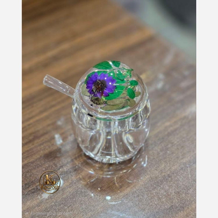 عسل خوری اکرولیک طرح گل و زنبور برند شنگیا خارجی پس کرایه